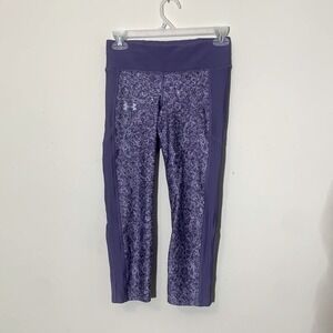 NEW Under Armour Purple Legging Capri Pants Women's Size Small Zipper Pocket NWT